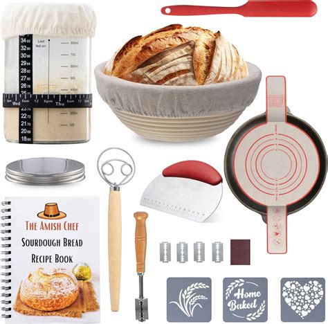 Amazon.com: Complete Sourdough Bread Starter Kit, Glass Sourdough ...