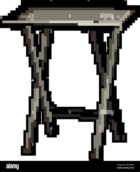 outdoor folding table game pixel art vector illustration Stock Vector ...