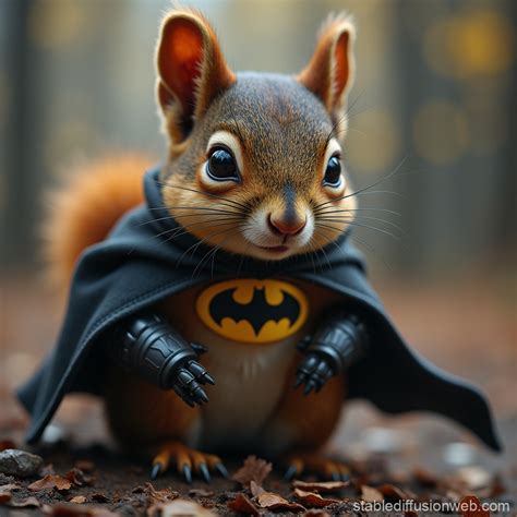 Squirrel in Batman Costume | Stable Diffusion Online