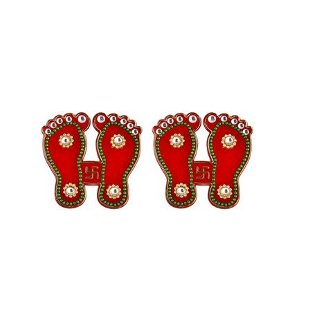 Buy Salvus APP SOLUTIONS Silver Stone Work laxmi charan paduka (Small ...