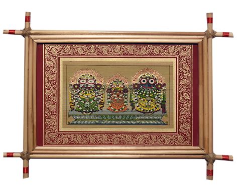 Village Kraft Lord Jagannath Balabhadra and Subhadra Palm Leaf Painting ...