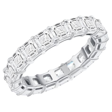 Asscher Cut Diamond Gold Eternity Band Ring at 1stDibs