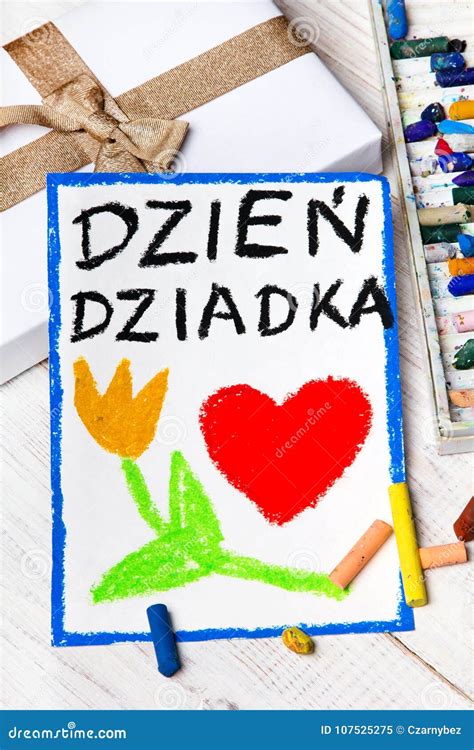 Polish Grandfather`s Day Card with Words: Grandfather`s Day. Stock ...
