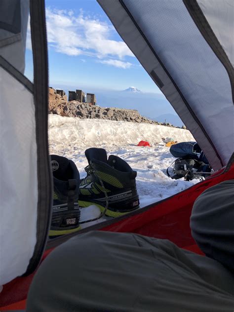 Above the smoky haze at Camp Muir, Mt. Rainier (Mt. Adams in view) : r ...