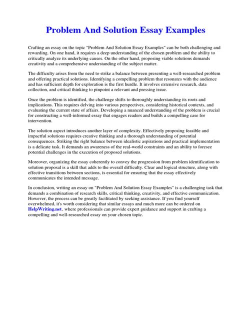 Image result for Problem and Solution Essay Examples