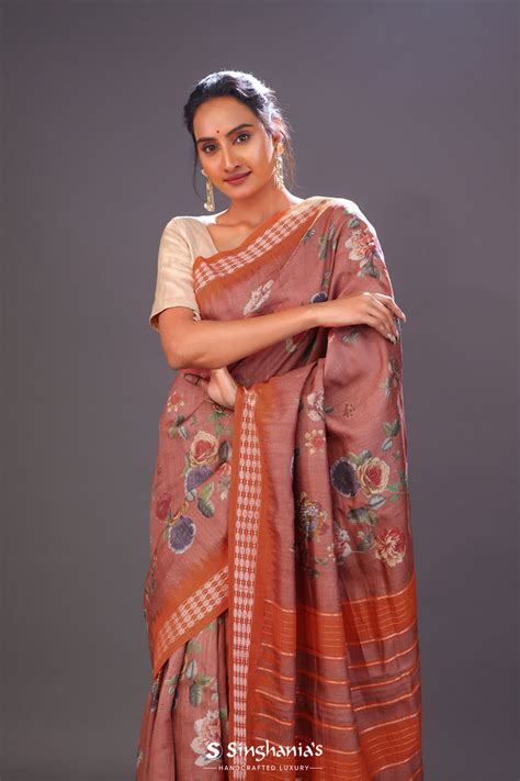 Pure Tussar Silk Sarees Online | Printed Tussar | Singhania's