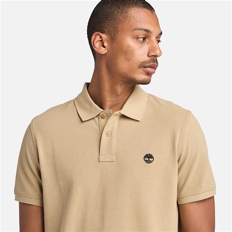 Millers River Pique Polo Shirt for Men in Beige