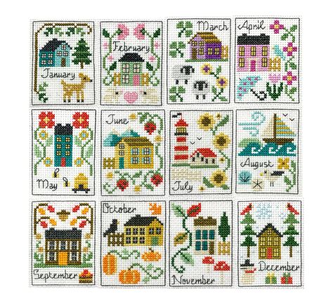 Modern Cross Stitch - Folk Calendar Cross Stitch Pattern by Tiny ...