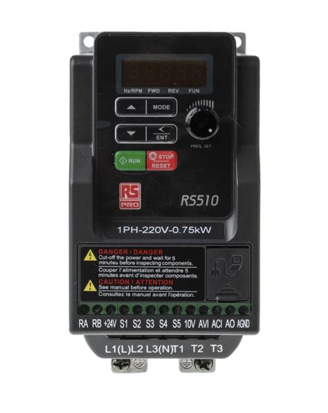 RS PRO | RS PRO Inverter Drive, 0.75 kW, 1 Phase, 200 → 240 V ac, 11 A ...