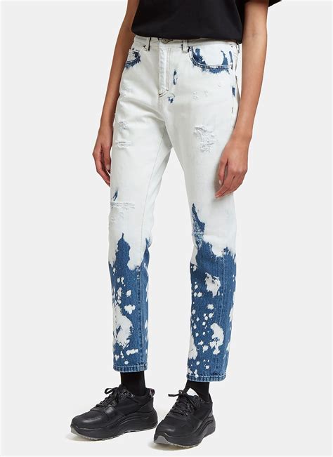 Gucci Blue & White Chlorine Wash Jeans | ModeSens | Bleach jeans outfit ...