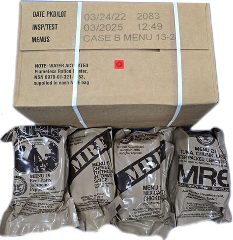 Amazon.com: US Military MRE Box - 12 Full Meals Ready to Eat with Heater, A/B Menu (2025-2027 ...