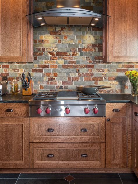Black Slate Tile Backsplash