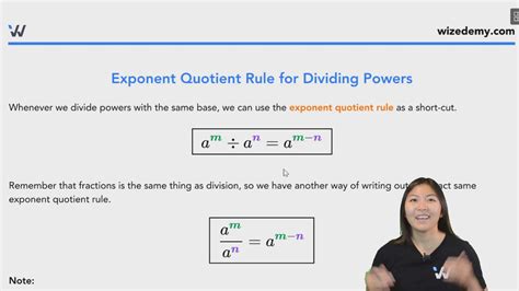 Exponent Quotient Rule