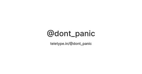 @dont_panic — Teletype
