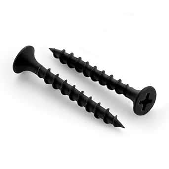 #6 x 1-1/4" Flat Head Fast Self Tapping Drywall Screws Black Phosphate ...