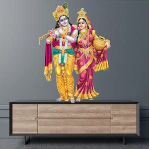 WallDaddy 45 cm Radha and krishna Self Adhesive Sticker Price in India ...