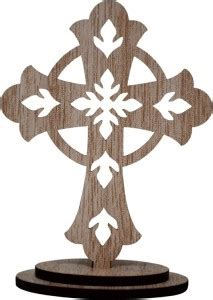 Catholic Liturgicals Car Dashboard Cross, MDF Cross - Flower Design 1 ...