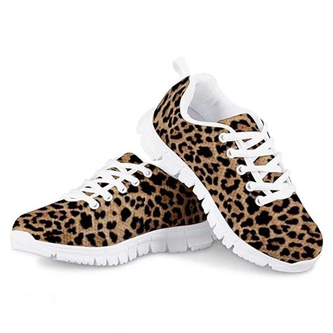 Buy Brown Cheetah Leopard Print Kid Girls Running Sports Sneakers Cute ...