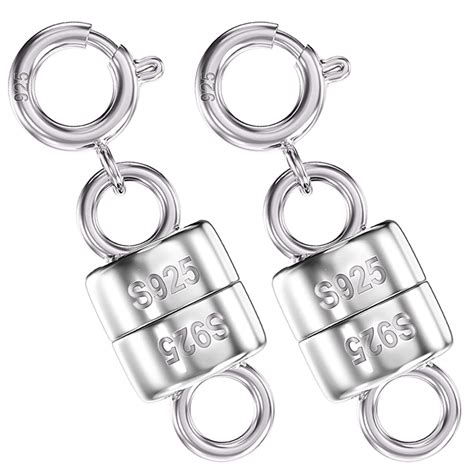 Amazon.com: Qulltk 925 Sterling Silver Magnetic Necklace Clasps and ...