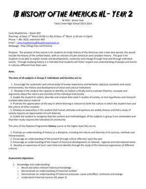 Fillable Online IB History of the Americas HL Year 2 IB HOA Senior Year ...