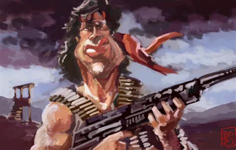 Wallpaper strip, helicopters, rocket launcher, Sylvester Stallone ...