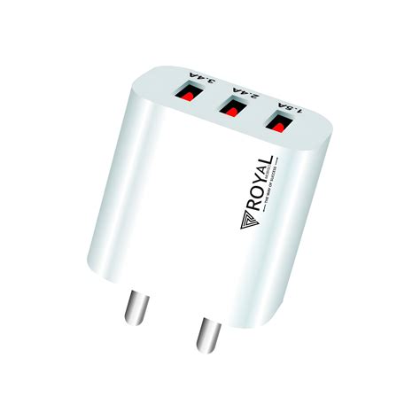 Royal Mobisol CH-306 - 3.4A Triple USB Charger (Android & Keypad Phone