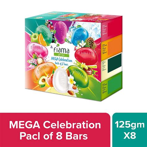 Buy FIAMA GEL BATHING BAR MEGA CELEBRATION PACK, WITH 8 UNIQUE GEL BARS ...