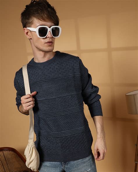 Buy Men's Navy Blue Sweater Online in India at Bewakoof