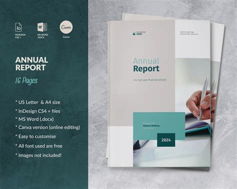Annual Report Template Canva, Report Business Brochure Word Template ...