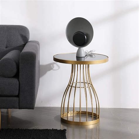 Rumi Craft Wrought Iron Side Table with Tempered Glass Top: Versatile ...