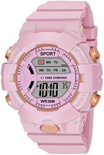 Shocknshop Digital Rubber Children Multi Functional Pink Watch for Kids ...