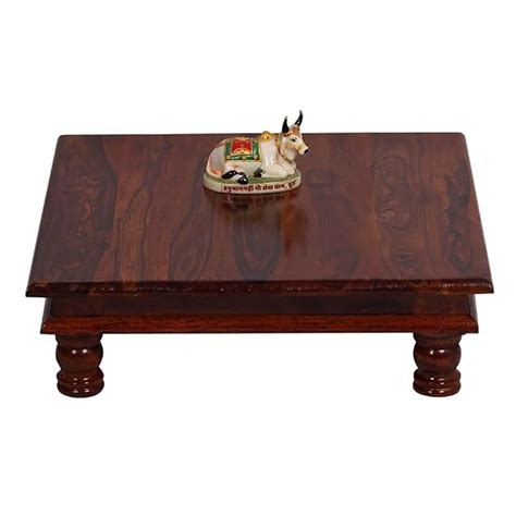 SHREE NATURAL Solid Sheesham Wood Pooja Chowki for Home Temple | Ganesh ...