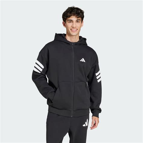 Clothing - Future Icons 3-Stripes Full-Zip Hoodie - Black | adidas Bahrain