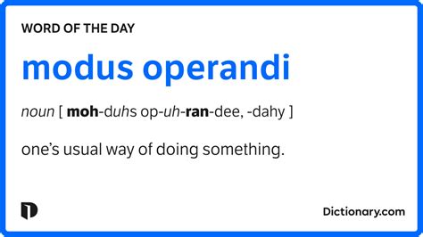 Image result for Modus Operandi Pronounce