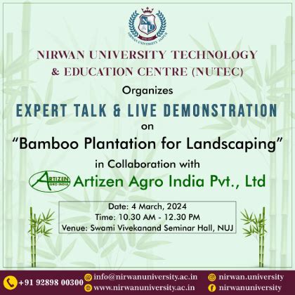 Expert talk & Live demonstration on Bamboo plantation for Landscaping