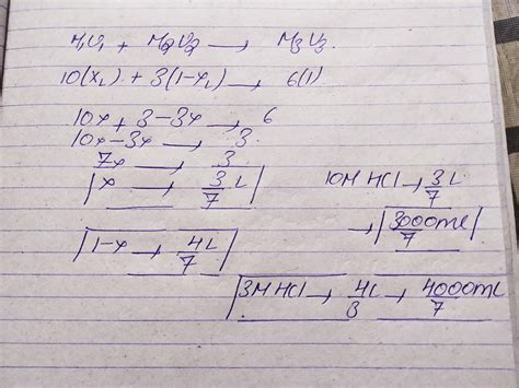 What volume of 10M HCl and 3M HCI should be mixed to obtain IL of 6M ...