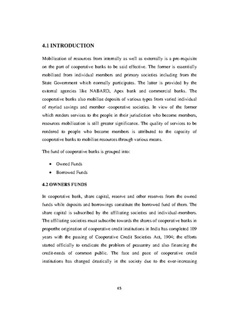 065 - Source of fund in co-operative bank - 65 4 INTRODUCTION ...