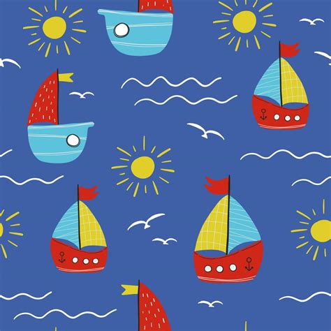 Vector handdrawn color seamless repeating childish simple pattern with ...