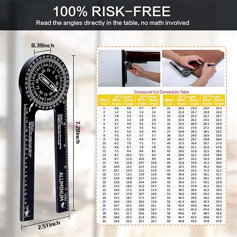 Buy LANNEY Miter Saw Protractor 7.3 inch Aluminum Angle Finder Tool for ...