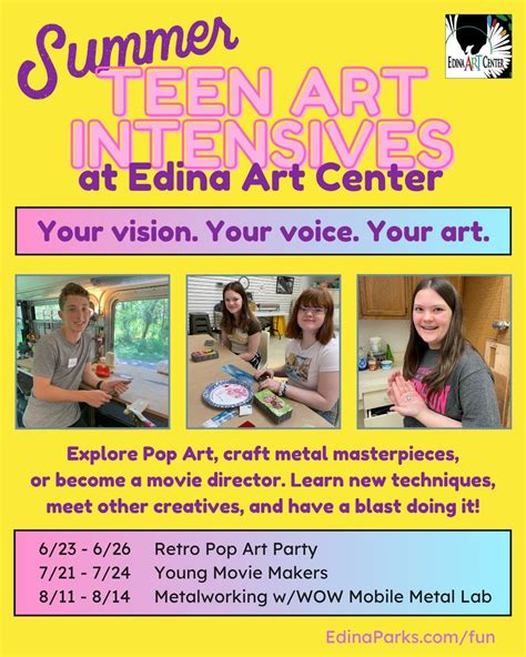 Summer Teen Art Intensives at Edina Art Center, 4701 64th St W, Edina ...