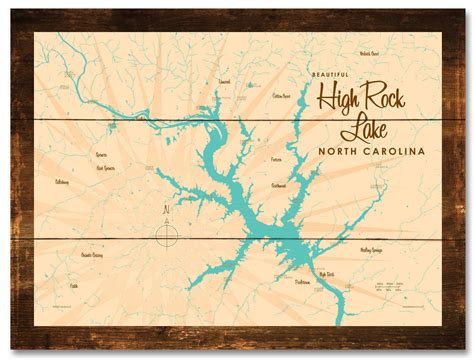 High Rock Lake North Carolina, Rustic Wood Sign Map Art - Etsy