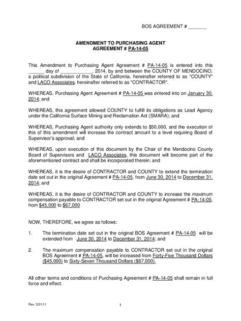 Fillable Online AMENDMENT TO PURCHASING AGENT Fax Email Print - pdfFiller