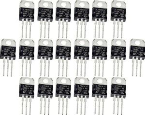 Technical hut 20 Pcs LM7805CV TO-220 5 Volt 1.5 Amp Positive Voltage ...