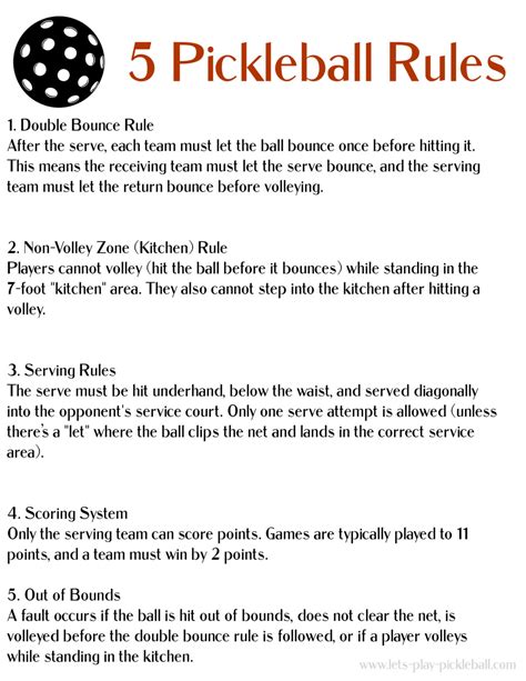 Free Printable Pickleball Rules for Beginners and Tournaments