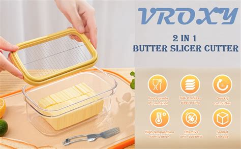 Buy Vroxy Unbreakable Butter Dish Butter Keeper Cheese Slices Container ...