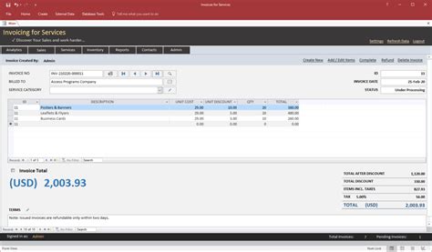 Image result for MS Access Create a Invoice