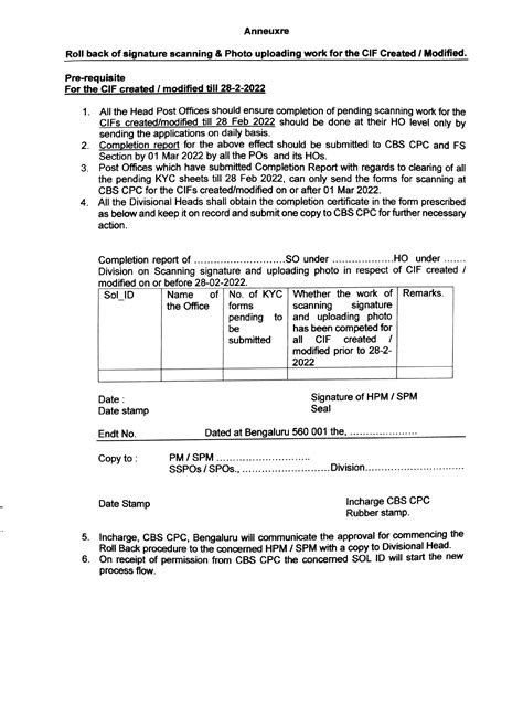Revised procedure for capture of specimen signature and Photo KYC Form ...