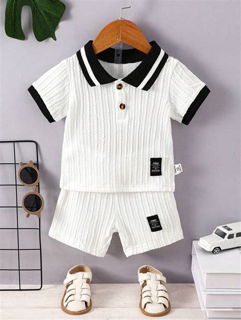 Baby Boys' Casual Short Sleeve Polo Shirt With Half Placket And Shorts ...