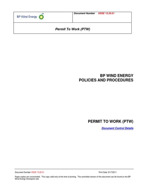 Image result for Control of Work Permit BP