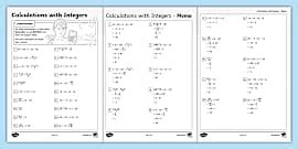 Mixed Calculations with Fractions Activity Sheet